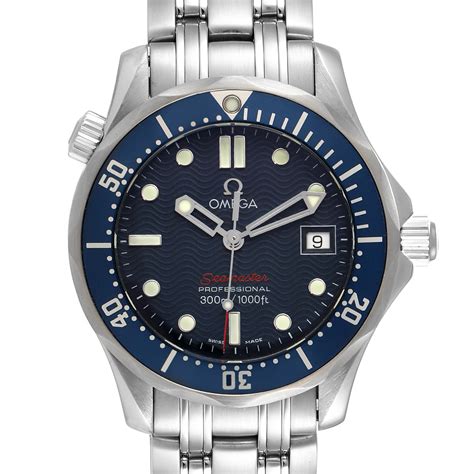 omega seamaster diver 300 m blue wave dial|omega seamaster 300m watches.